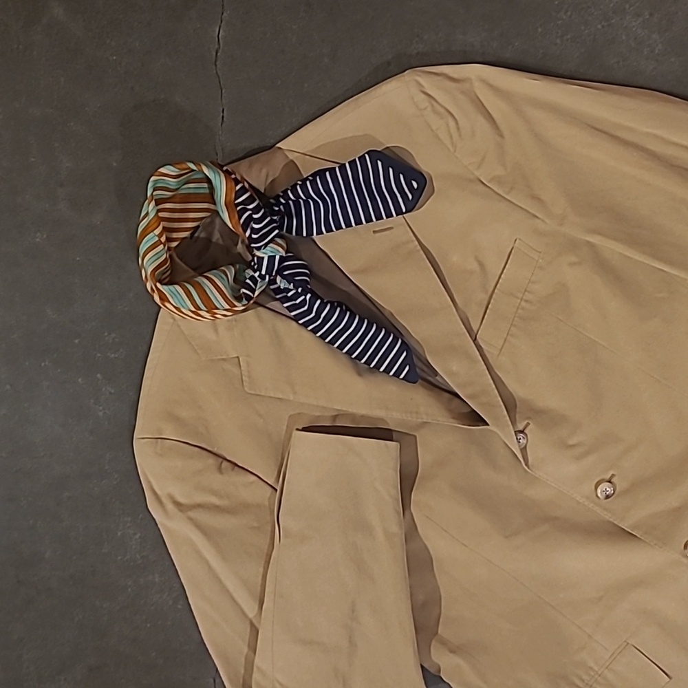 POLO BY RALPH LAUREN TAN 100% COTTON SPORT COAT BLAZER MADE IN ITALY - Picture 13 of 14